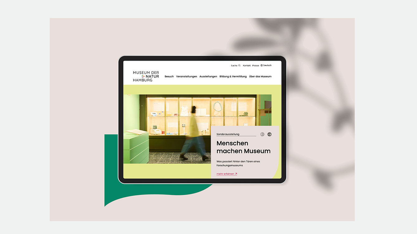 Screenshot der Startseite des Museum der Natur Hamburg